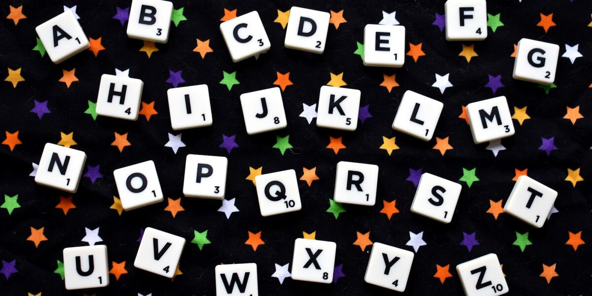 ABC Alphabet Abkürzungen Buchstaben Scrabble